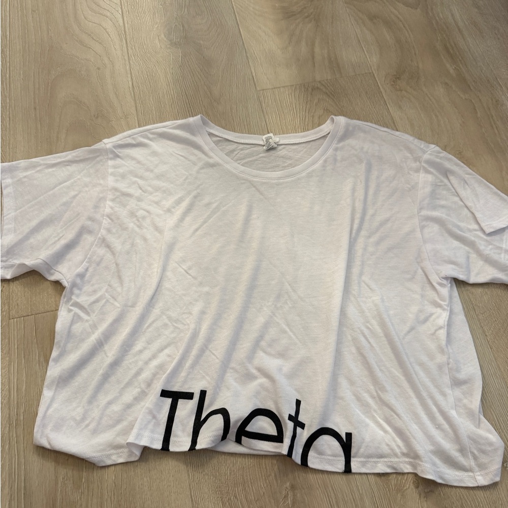 White Theta crop top